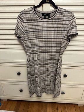 Theory Black and Tan Knit Dress